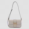 Pinko Beige Leather Mini Love Shoulder Bag In White