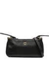 Pinko Rectangle Leather Shoulder Bag In Black