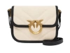 Pinko Small Square Shoulder Love Bag In Canvas And Leather In Multi