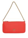 Pinko Horizontal Flat Shoulder Bag In Red In Multi