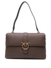 Pinko Leather Maxi Love Bag Slouchy Shoulder Bag In Brown