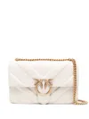 Pinko Leather Shoulder Bag With Love Birds Diamond Cut Buckle In Multicolor