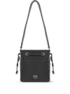 Pinko Leather Shoulder Bag With Gold Accents In Black