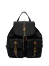 Pinko City Backpack Adjustable Straps Front Pockets Handle In Black