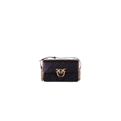 Pinko Love Birds Dc Vitello Se In Nero Oro Nero
