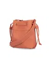 Pinko Leather Bucket Bag With Shoulder Strap In Brown
