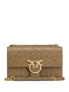 Pinko Love One Classic Leather Crossbody Bag In Piantagione/gold