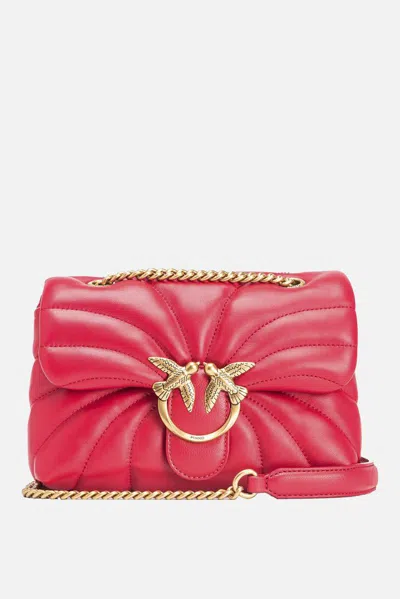 Pinko Love Puff Mini Bag In Red+antique Gold