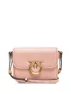 Pinko Front Flap Shoulder Bag In Rosa E Oro