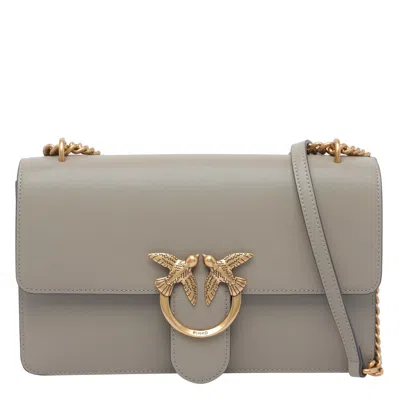 Pinko Love Birds Chain Mini Bag In Gray