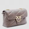 Pinko Brown Leather Love Classic Puff Shoulder Bag