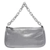 Pinko Mini Half Baguette Bag In Silver