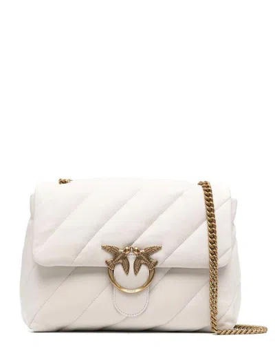 Pinko Love Bird Plaque Puff Shoulder Bag In White