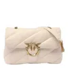 Pinko Bird Chain Gold-tone Love Quilted Shoulder In Nude