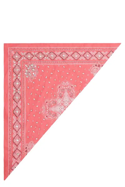 Pinko Bailando Cotton Printed Bandana In Pink