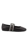 Pinko Leather Ballerinas In Black