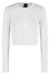 Pinko Long-sleeved Knitted Cardigan In White