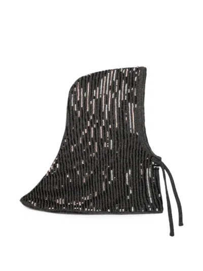 Pinko Headphones Sequin Straps City Stroll Accessory In Black