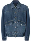 Pinko Pocket-embellished Denim Jacket In Blue