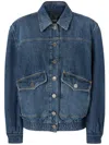 Pinko Pocket-embellished Denim Jacket In Blue