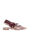 Pinko Gianira 30 Slingback Ballerinas In Leather And Mesh In Pink