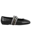 Pinko Embellished-buckle Ballet Flats In Black