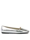 Pinko Metallic Ballerinas In Silver