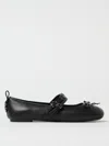 Pinko Nappa Leather Ballet Flats With Straps And Bow In Black