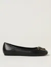 Pinko Flat Nappa Leather Ballet Flats With Love Birds Logo In Black