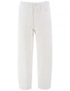 Pinko High-waisted Wide Leg Jeans With Classic Five-pocket Styling In Bianco