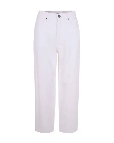 Pinko Balloon-fit Five-pocket Jeans With Zip Closure In White