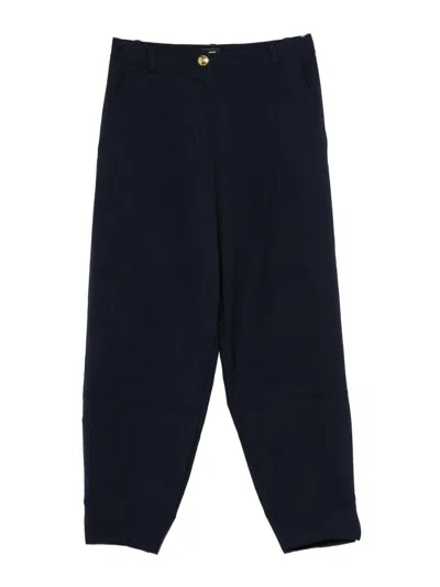 Pinko Balloon Fit Pecorino Trousers In Blue Wool