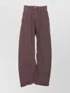 Pinko Balloon Fit Wide Leg Trousers With Pockets In Pink
