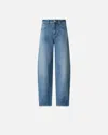 Pinko 'eloise' Blue Jeans With Logo Patch On The Rear And Belt Loops In Denim Woman In Lavaggio Chiaro