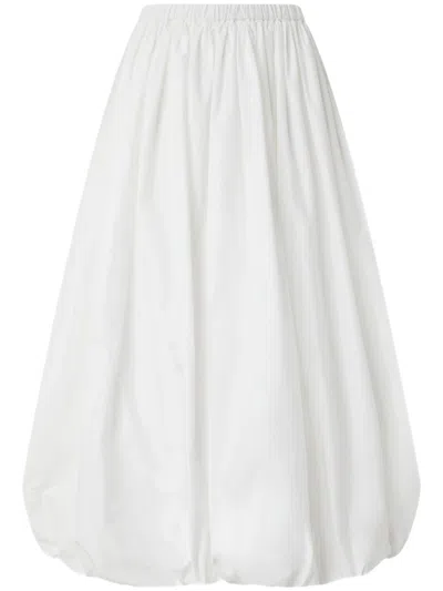 Pinko Balloon Midi Skirt For Women In Bianco Brill.