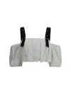 Pinko Raul Off-shoulder Balloon Cropped Top In White