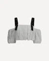 Pinko Raul Off-shoulder Balloon Cropped Top In White