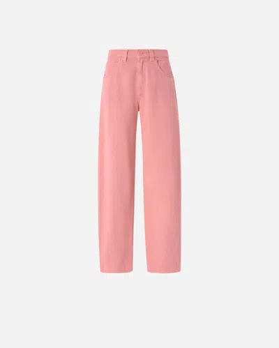 Pinko Balloon Trousers In Cotton Bull In Sunny Coral