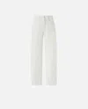 Pinko 'eloise' White Jeans With Belt Loops And Logo Patch On The Rear In White + White