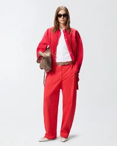 Pinko - Balloon-fit Trousers In Stretch Cotton - 36 In Red