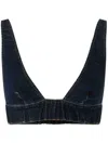 Pinko Denim Crop Top Adjustable Straps