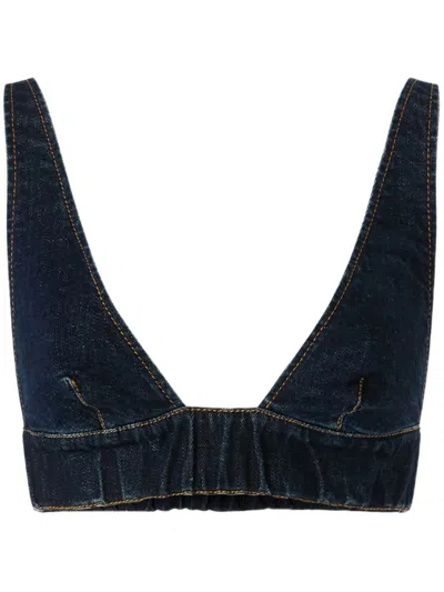 Pinko Bamako Denim Crop Top