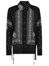 Pinko Bandana Print Button-down Shirt With Adjustable Hem In Black