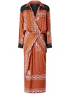 Pinko Darling Abito Twill Dress In Brown