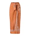 Pinko Bandana-print Finished Edge Skirt In Orange