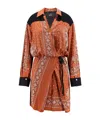 Pinko Mesopotamia Viscose Dress With Bandana Print And Georgette Profiles