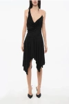 Pinko Bare Back Asymmetrical Vitulano Dress With Golden Chain