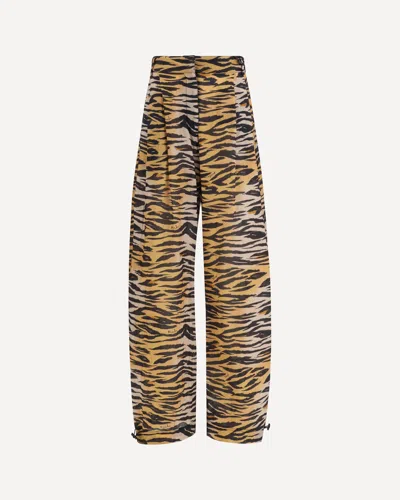 Pinko Barrel Fit Animal-print Pants In Animal Print