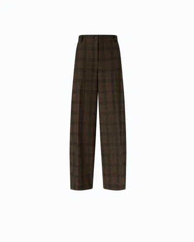 Pinko - Barrel-fit Trousers With Micro Houndstooth Motif - 36 In Brown