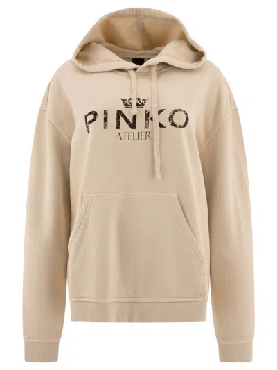 Pinko Bassani Sweatshirts In Beige